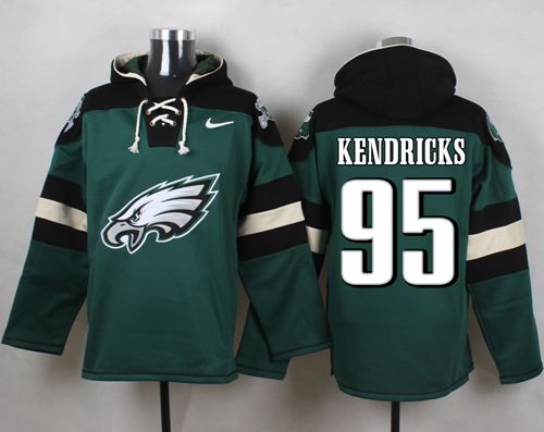 Nike Eagles #95 Mychal Kendricks Midnight Green Player Pullover NFL Hoodie - Click Image to Close
